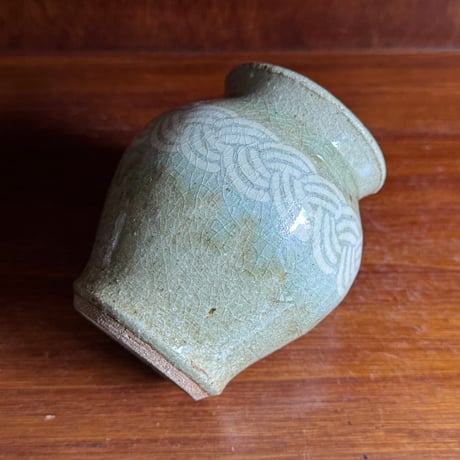 星の宮製陶 高橋あい　花器 象嵌 灰 A
