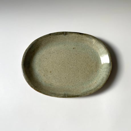 やきもの山上　楕円皿 縁呉須（中）A