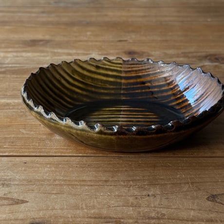 三名窯 松形恭知　楕円鉢 7F (約18.5×14.5cm)