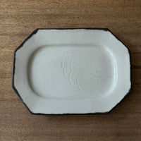 宮内太志　  すみ切り長方皿 M1A（約21.5×16cm)
