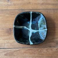 村澤陶苑　青銅釉糠角鉢 A (約16.5×16.5cm)