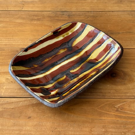 紀窯　中川紀夫　長方鉢(小）（約16.5×12.5cm) C