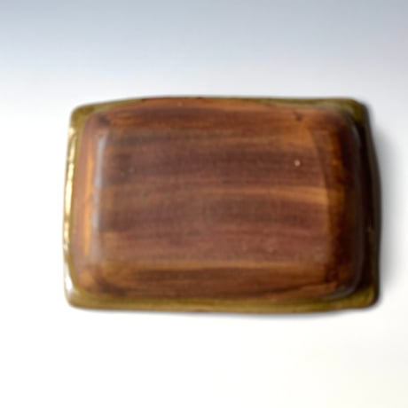 柳瀬俊一郎　押し文角皿 E (約21.5×15.5cm)