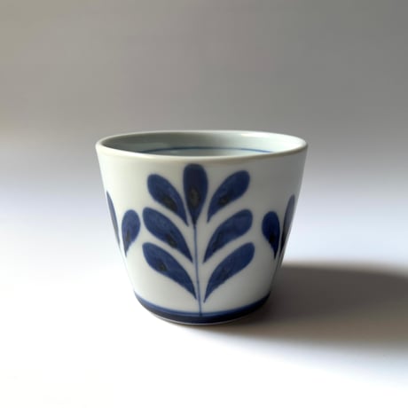 陶房遊　蕎麦猪口（大） ブルーリーフ A