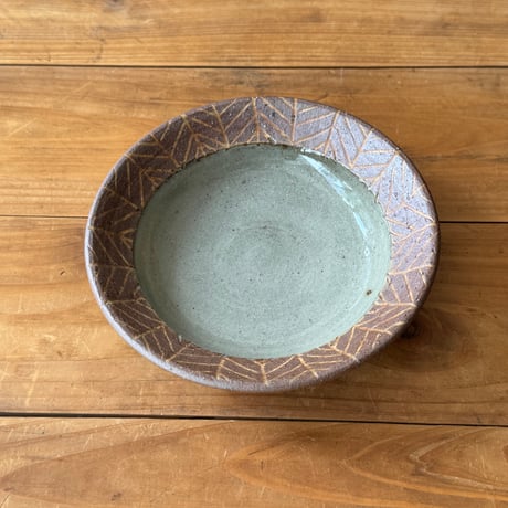 工房コキュ　５寸皿 (直径約15.5cm) 象嵌 B