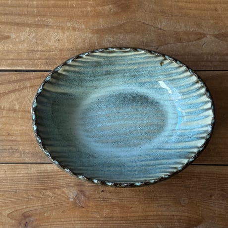 三名窯 松形恭知　楕円鉢 7A (約18.5×14.5cm)