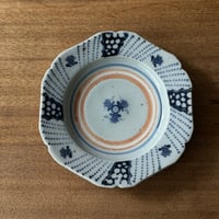 砥部焼 中田窯　7寸リム輪花皿 N5 (直径約22cm)