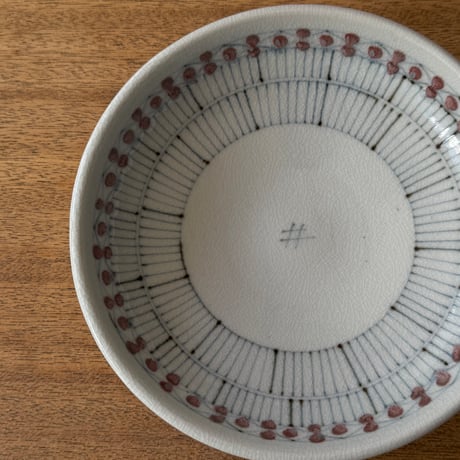 陶彩窯　６寸深皿 古砥部花垣文  と10A（直径約18cm）