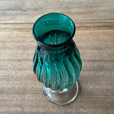 吹工房 村上恭一　色モール花器（浅葱） M97