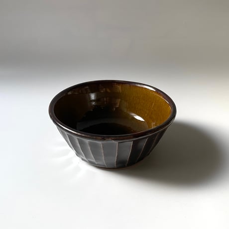 笠原良子　飴釉しのぎ鉢 B