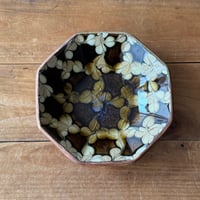 柳瀬俊一郎　八角鉢 菱 27A2（直径約17cm)