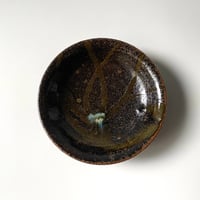 野はら屋 佐々木かおり　５寸皿 くるくる 黒釉 蛇の目無し P