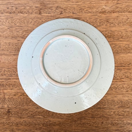 皐月窯　7.5寸縁付皿 色絵花 さ12C（直径約22.5cm)