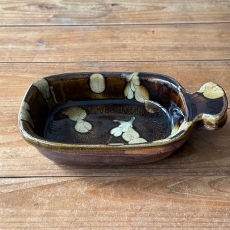 柳瀬俊一郎　片耳グラタン皿 双葉 22J1（約17×12.5cm)