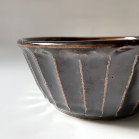 笠原良子　飴釉しのぎ鉢 A