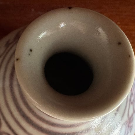 皐月窯　花器 釉里紅 瓔珞文 さ42