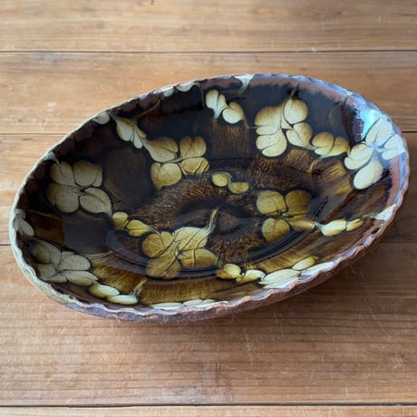 柳瀬俊一郎　カレー皿 菱 40A1（約24.5×18.5cm)