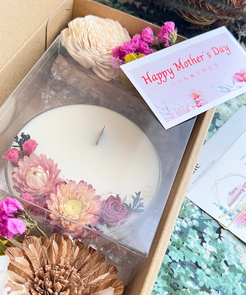 dry flower めでたく candle and mini swag no.539