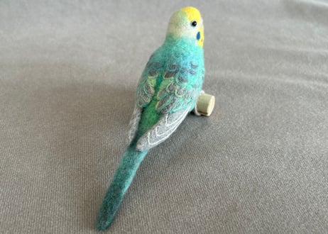 パーチ&おすわりセキセイインコ