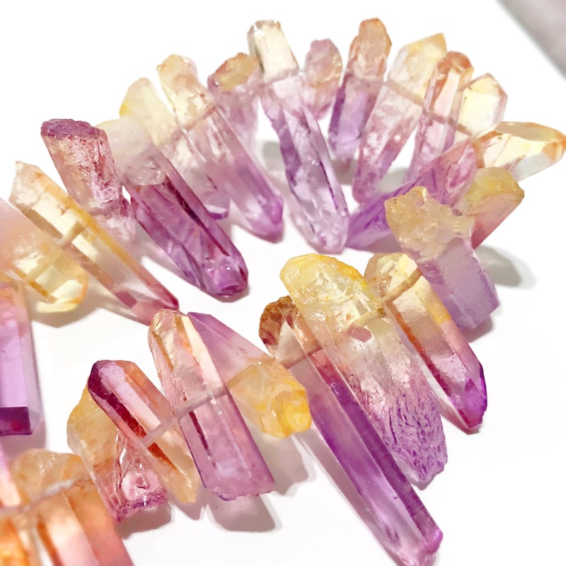 天然石　飾り 天然クリアクォーツ（水晶）ポイント 天然石パーツ (M)◇アクセサリー