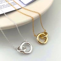 Silver925 ダブルリングネックレス シルバーアクセサリー