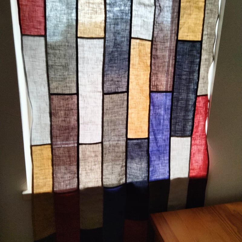 ♥アジアン♥洗いざらしのふんわり☆ベルギーリネンの細長パッチワーク