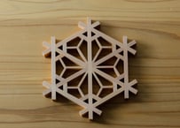 [指勘]  三ツ組手鍋敷き 花型組子