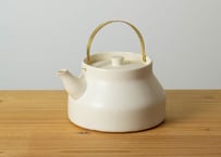 陶のやかん　白