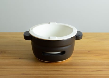 陶の炭火コンロ　丸　白