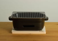 陶の炭火コンロ　角　黒