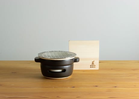 陶の炭火コンロ　丸　白