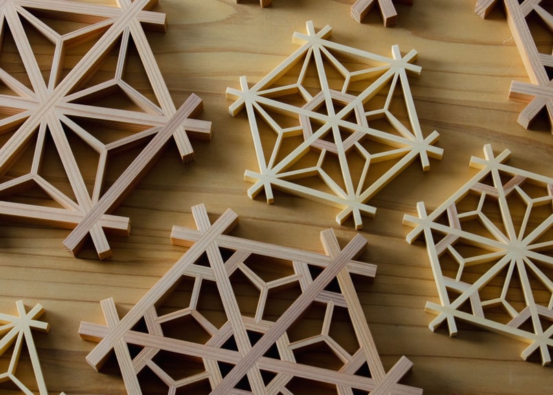 指勘] 三ツ組手鍋敷き 麻の葉 | かもしか百貨店 オンラインストア