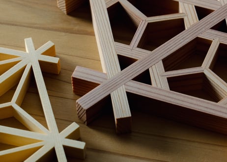 [指勘]  三ツ組手コースター 桜亀甲