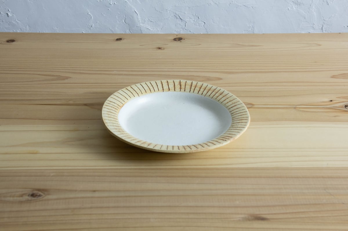 【欠けあり】アセビマコト 白リム皿1枚/黒リム皿2枚 さびライン リム皿 18cm | かもしか百貨店 オンラインストア