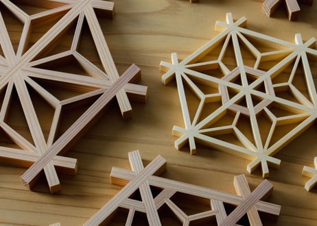 [指勘]  三ツ組手コースター 桜亀甲