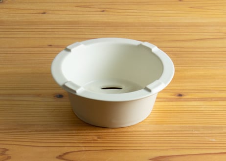 陶の炭火コンロ　丸　白