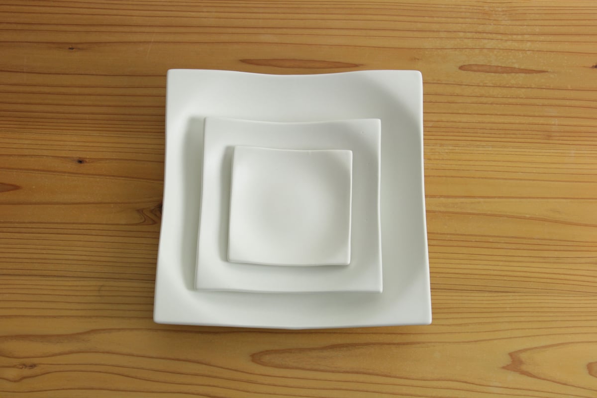 白皿 金飾陶里 第31集 石割金彩正角皿12枚⓶ 白皿 金飾陶里 第31集