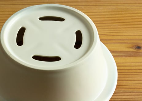 陶の炭火コンロ　丸　白