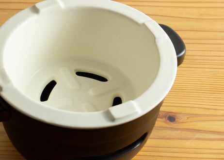 陶の炭火コンロ　丸　白