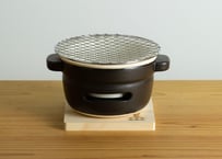 陶の炭火コンロ　丸　白