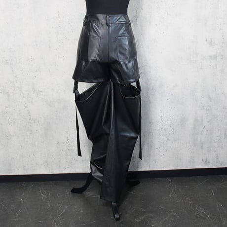 GARTER LEATHER  PANTS
