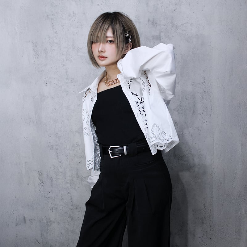 ラスト 極美 24SS COOTIE コットンブロードシャツ ホワイトL タグ付 Broad L/S Oversized Regular Collar Shirt #WHITE [GM234