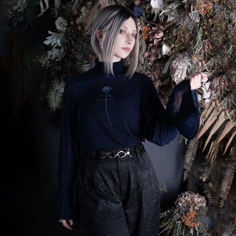 MYSTIC ROSE SHEER TOPS(NAVY)