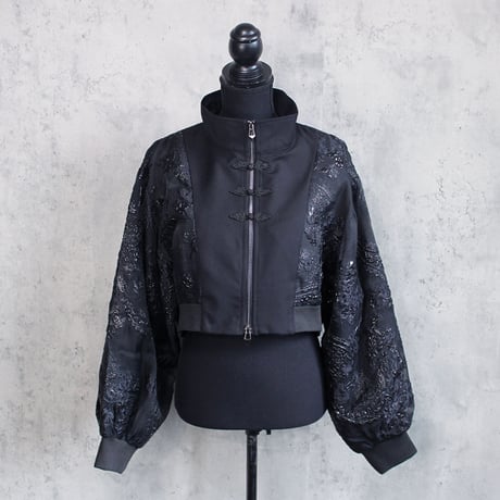 CHINA SHEER BLOUSON(BLACK)