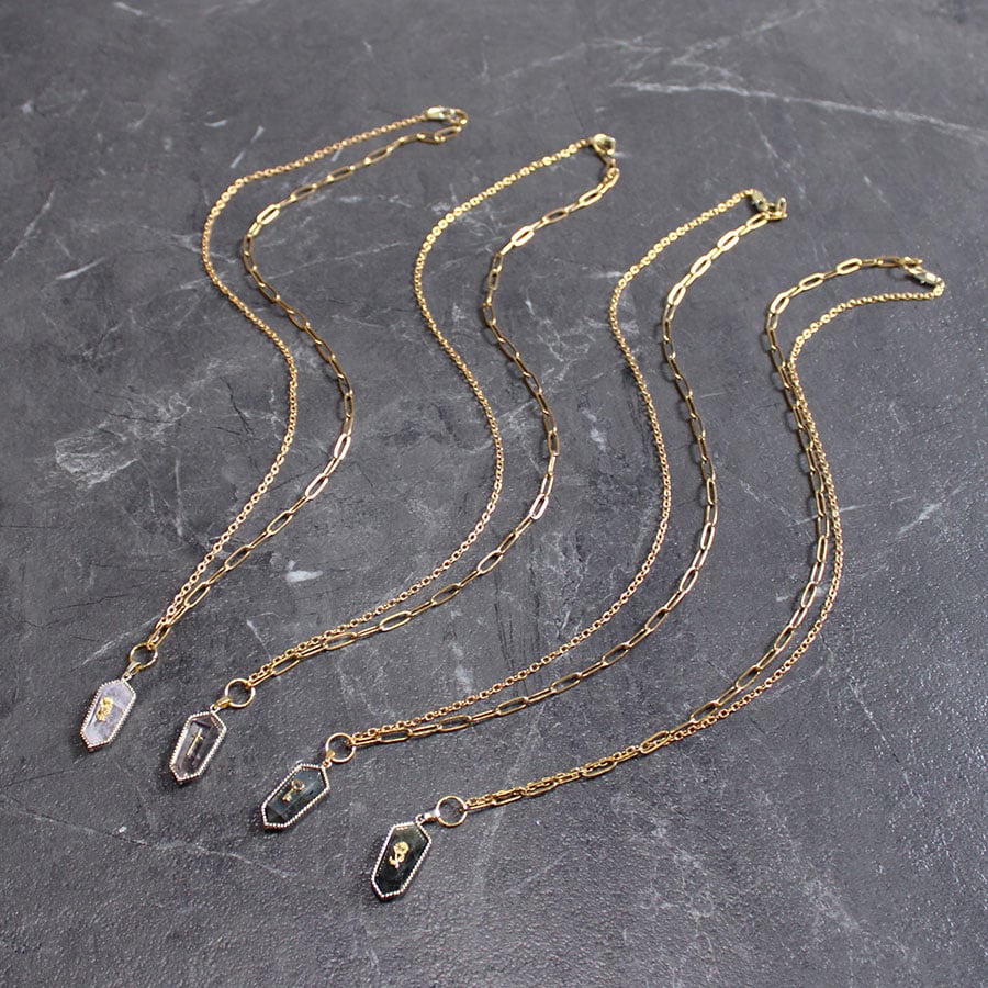 EMBLEM STONE NECKLACE(GOLD) | CuLLt