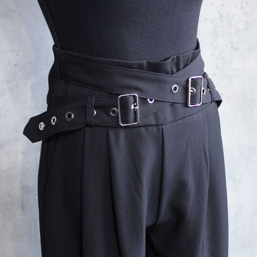 cullni studious別注ベルト付スラックス CULLNI ネイビー ストライプ