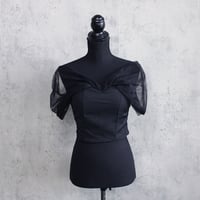 SHEER OFF SHOULDER BUSTIE(BLACK)