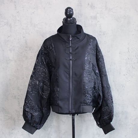 CHINA SHEER BLOUSON(BLACK)