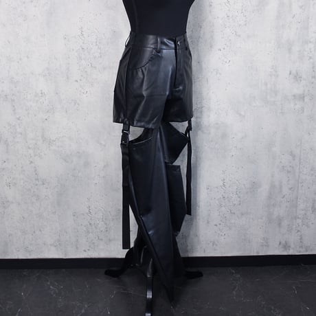 GARTER LEATHER  PANTS