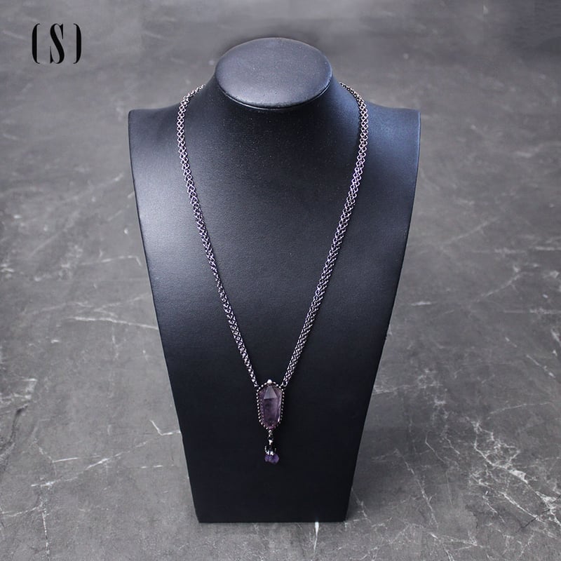 週末お値下げ☆レア☆made THAILAND☆隕石necklace stone necklace-sodalite × white agate | chipie